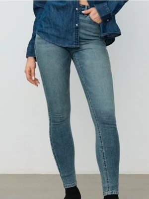 Sinsay - Spodnie jeansowe skinny - niebieski