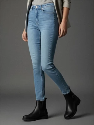 Sinsay - Spodnie jeansowe skinny - niebieski