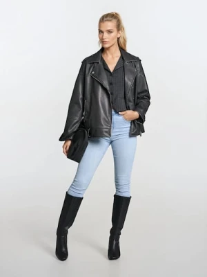 Sinsay - Spodnie jeansowe skinny - niebieski