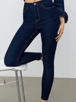 Sinsay - Spodnie jeansowe skinny - niebieski