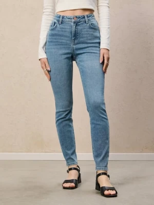 Sinsay - Spodnie jeansowe skinny - niebieski