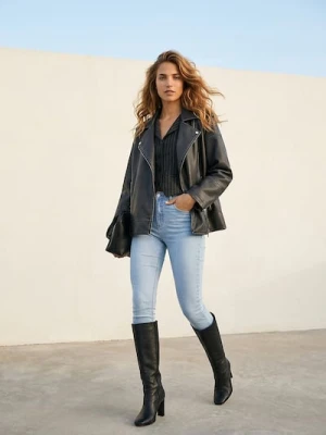 Sinsay - Spodnie jeansowe skinny - niebieski