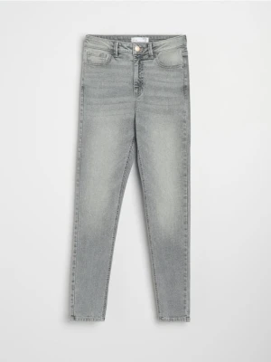 Sinsay - Spodnie jeansowe skinny - szary