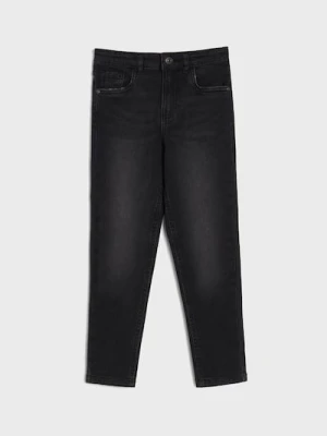 Sinsay - Spodnie jeansowe slim fit - czarny