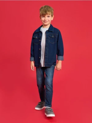 Sinsay - Spodnie jeansowe slim fit - granatowy
