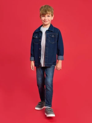 Sinsay - Spodnie jeansowe slim fit - granatowy