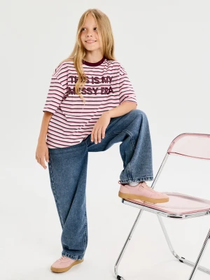 Sinsay - Spodnie jeansowe wide leg z niskim stanem - niebieski