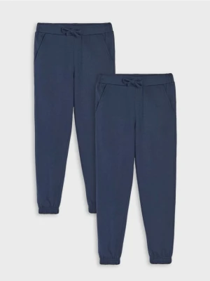 Sinsay - Spodnie jogger basic 2 pack - granatowy