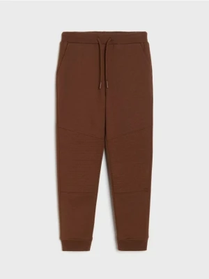 Sinsay - Spodnie jogger basic - brązowy