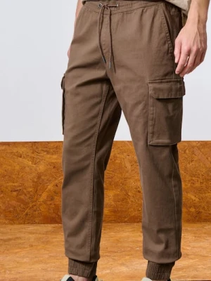 Sinsay - Spodnie jogger - brązowy