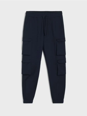 Sinsay - Spodnie jogger cargo - granatowy