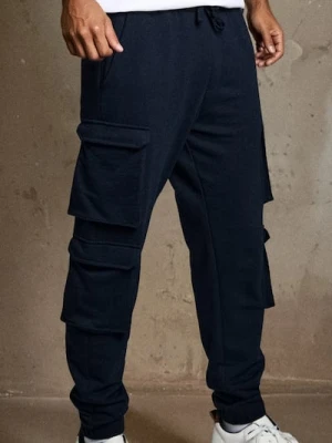 Sinsay - Spodnie jogger cargo - granatowy