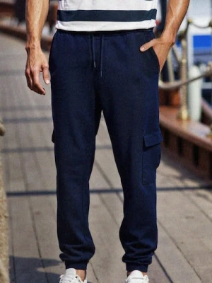 Sinsay - Spodnie jogger cargo - granatowy