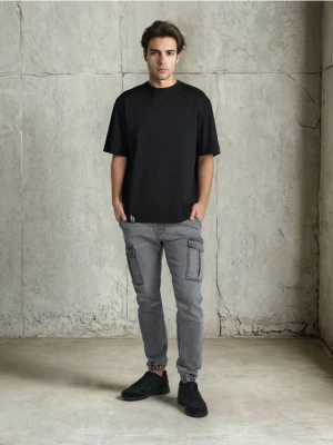 Sinsay - Spodnie jogger cargo - szary