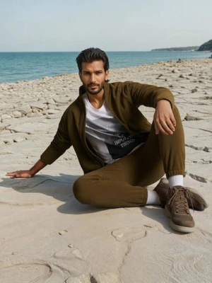 Sinsay - Spodnie jogger - khaki