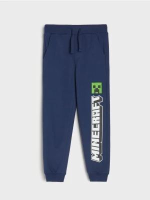 Sinsay - Spodnie jogger Minecraft - granatowy