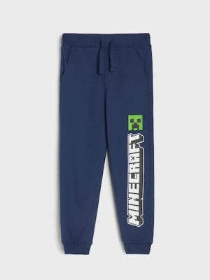 Sinsay - Spodnie jogger Minecraft - granatowy