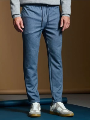 Sinsay - Spodnie jogger slim fit - granatowy