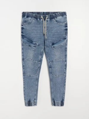 Sinsay - Spodnie jogger slim fit - granatowy