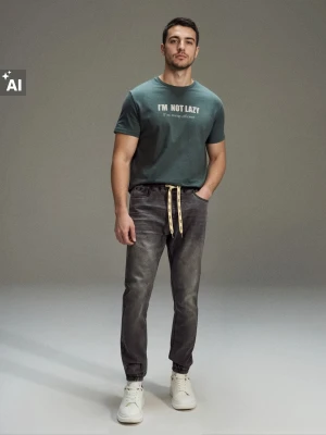 Sinsay - Spodnie jogger slim fit - szary
