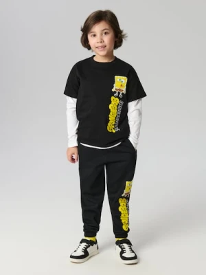 Sinsay - Spodnie jogger SpongeBob SquarePants - czarny