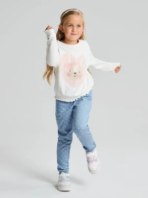 Sinsay - Spodnie jogger w kropki - fioletowy