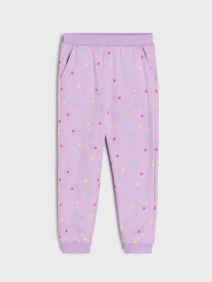 Sinsay - Spodnie jogger w kropki - niebieski