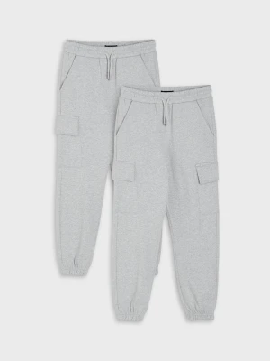 Sinsay - Spodnie jogger z bawełną 2 pack - szary