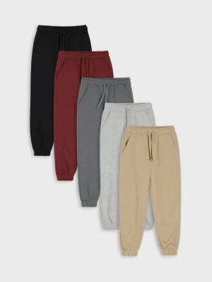 Sinsay - Spodnie jogger z bawełną 5 pack - brązowy