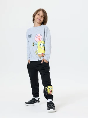 Sinsay - Spodnie jogger z bawełną SpongeBob - czarny