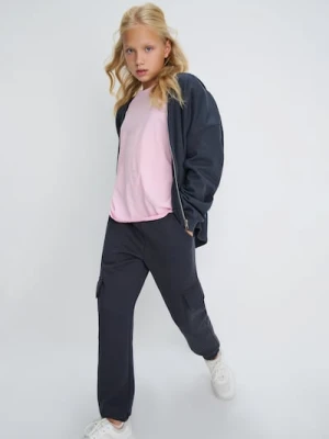 Sinsay - Spodnie jogger z bocznymi kieszeniami - szary