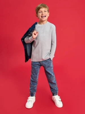 Sinsay - Spodnie jogger z efektem sprania - niebieski