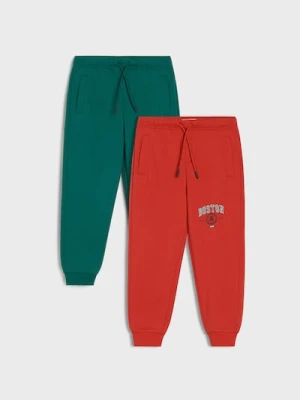 Sinsay - Spodnie jogger z nadrukiem 2 pack - czerwony
