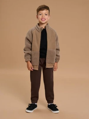 Sinsay - Spodnie jogger ze ściągaczami - brązowy