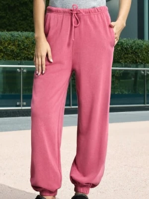 Sinsay - Spodnie jogger ze ściągaczami - różowy