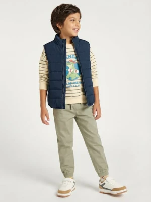 Sinsay - Spodnie joggery slim z twillu o miękkim wykończeniu - zielony