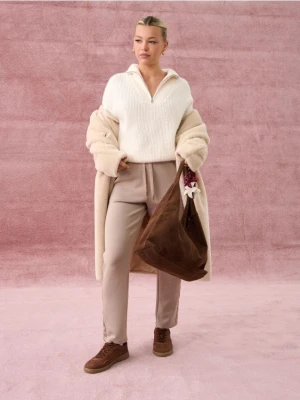 Sinsay - Spodnie - kremowy