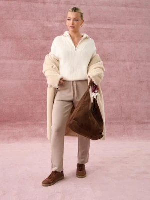 Sinsay - Spodnie - kremowy