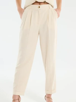 Sinsay - Spodnie - kremowy