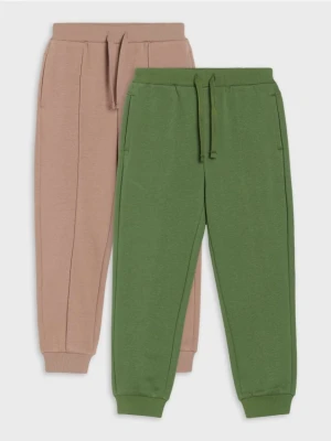 Sinsay - Spodnie loose 2 pack - brązowy