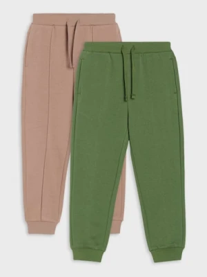 Sinsay - Spodnie loose 2 pack - brązowy