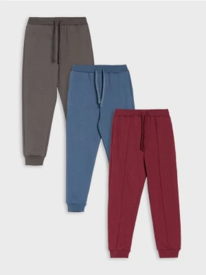 Sinsay - Spodnie loose 3 pack - bordowy