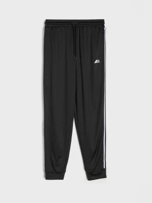 Sinsay - Spodnie loose sportowe z ozdobnymi lampasam Active - czarny