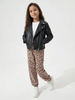 Sinsay - Spodnie loose w panterkę - beżowy