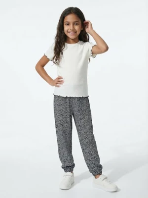 Sinsay - Spodnie loose ze wzorem - granatowy