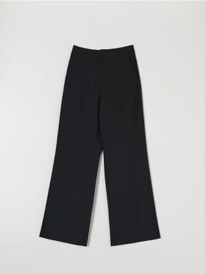 Sinsay - Spodnie materiałowe high waist - czarny
