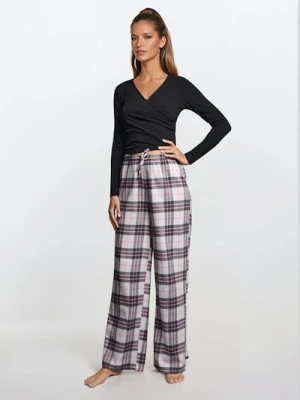 Sinsay - Spodnie od piżamy w kratę - różowy