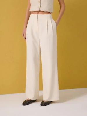Sinsay - Spodnie palazzo - kremowy