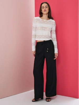 Sinsay - Spodnie palazzo z domieszką wiskozy - czarny