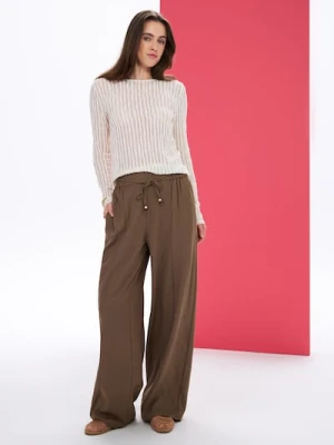 Sinsay - Spodnie palazzo z domieszką wiskozy - zielony